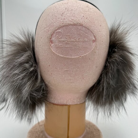 Surell Fox Fur Earmuff with Velvet Band - Picture 3 of 7